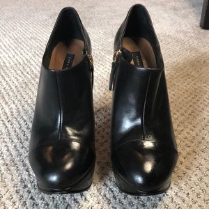 Zara Woman Black Leather Heels